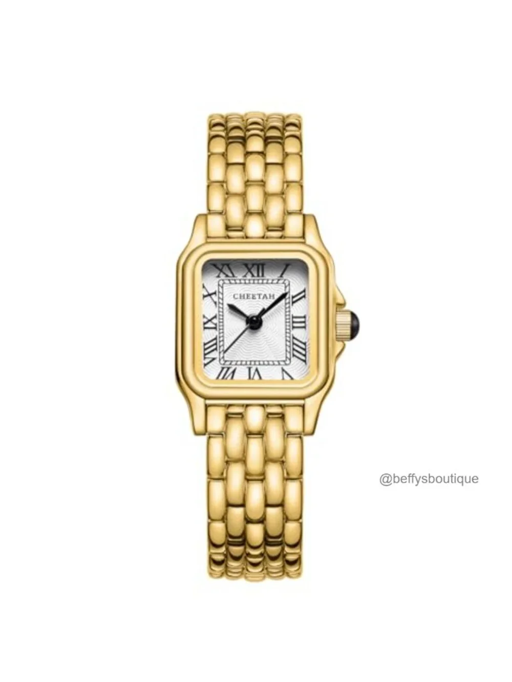 Vintage Gold Plated Bracelet Watch for Women with Roman Dial, Japanese Quartz,